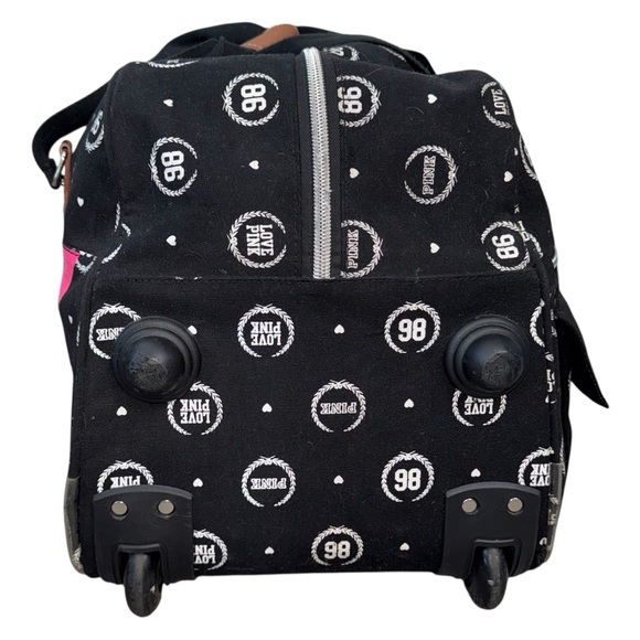 |Y2K| VICTORIA’S SECRET PINK Spell Out Rolling Carryon Luggage Weekender Bag - Picture 6 of 8